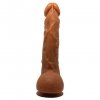 Żylasty penis dildo z jajami na przyssawce duży 25 cm