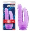Podwójne duże dildo pochwa-anus 23cm Purple