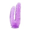 Podwójne duże dildo pochwa-anus 23cm Purple