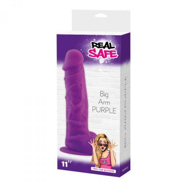 Duże fioletowe dildo żylasty penis z przyssawką 28 cm