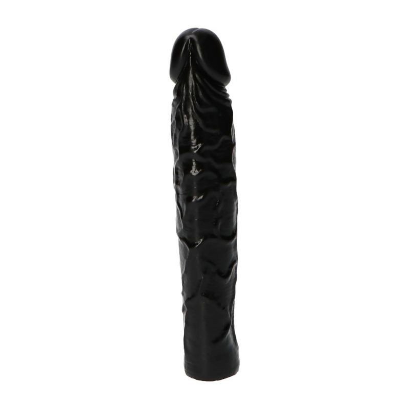 Realistyczne żylaste dildo analne czarne 16,5 cm