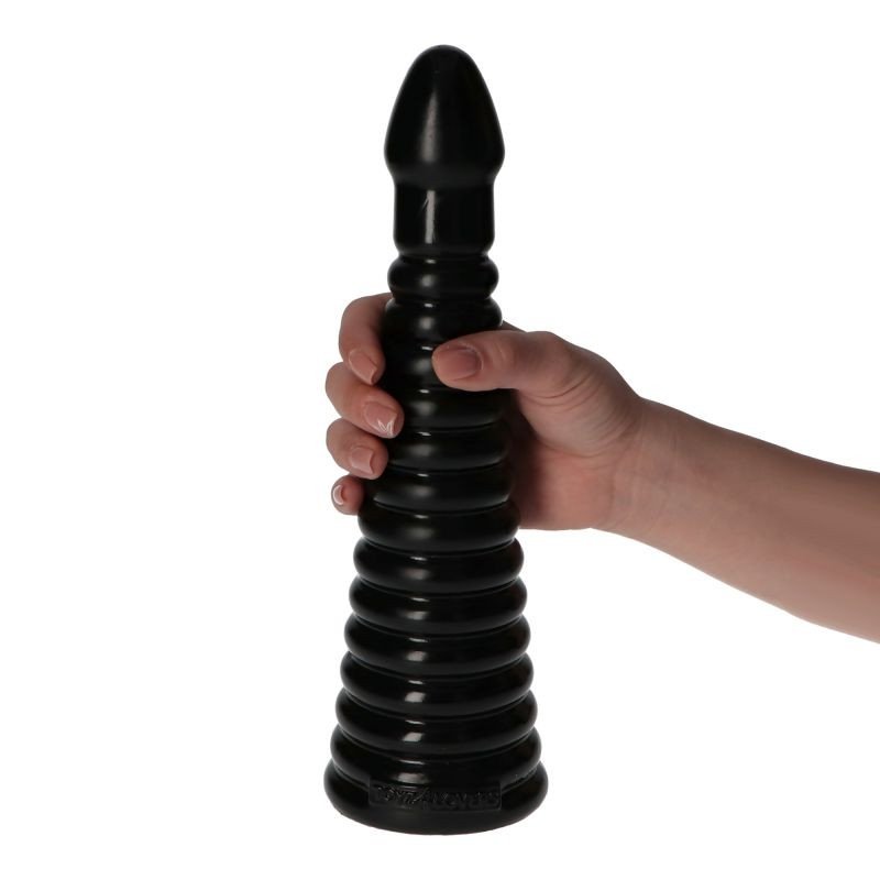 Stożkowe prążkowane dildo analne stymulator odbytu 25,4 cm