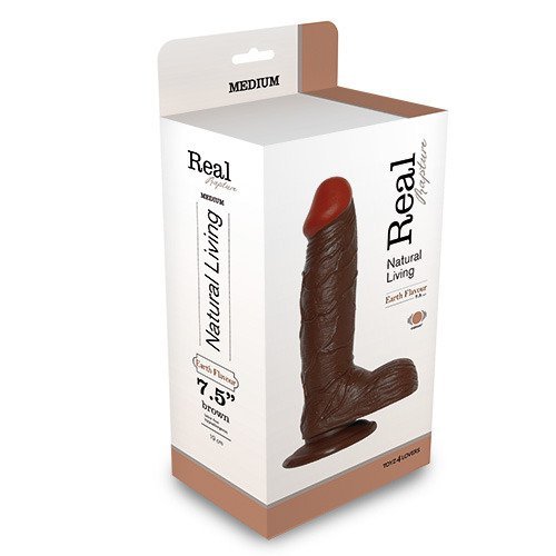 Naturalny wibrator na przyssawce z pilotem brązowy 21 cm