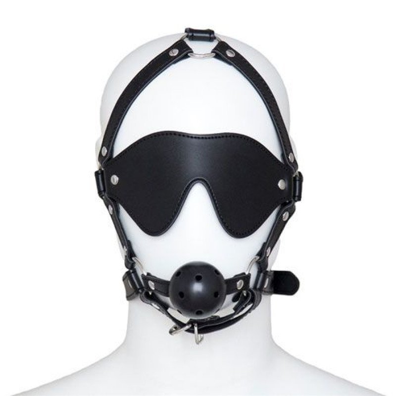 Mocna maska na oczy z kneblem Sado-Maso Harness