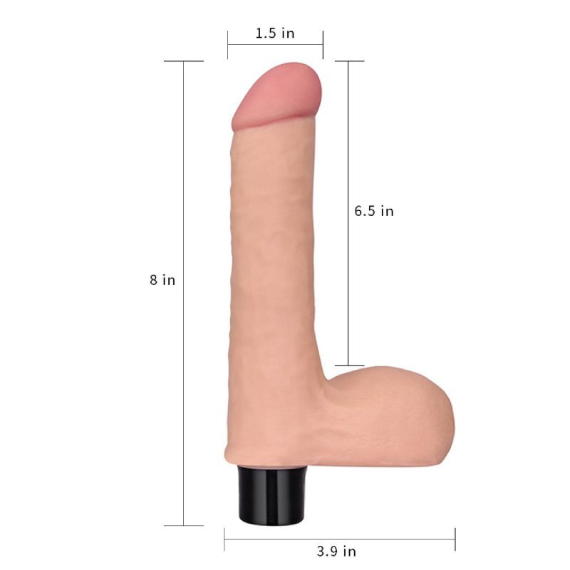 Naturalny wibrator miękki penis z jądrami 20 cm