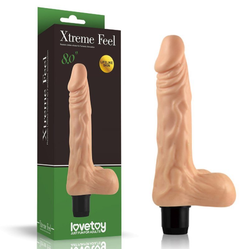 Wibrator dildo cyberskóra Xtreme Feel Cyberskin Vibrator 20cm