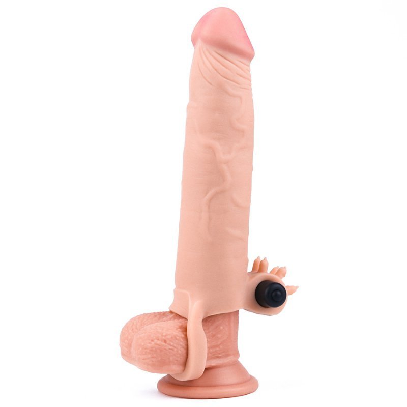 Przedłużka penisa Pleasure X Tender Vibrating Penis Sleeve +7,5cm