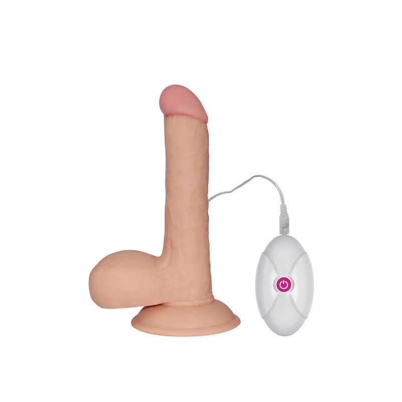 Realistyczny wibrator na przyssawce cyber skóra 19 cm