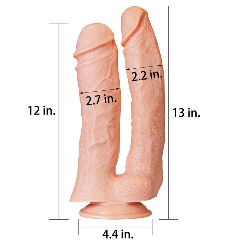 Podwójne duże dildo analno waginalne XXL