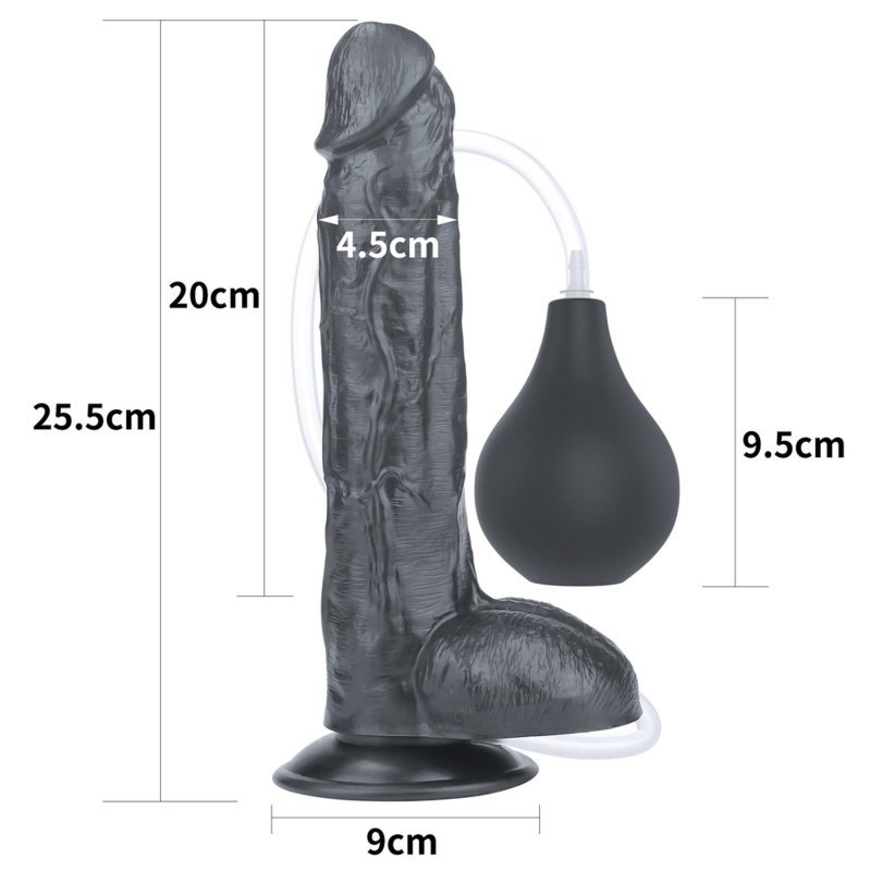 Dildo z wytryskiem Squirt Extreme Dildo - Black 25cm