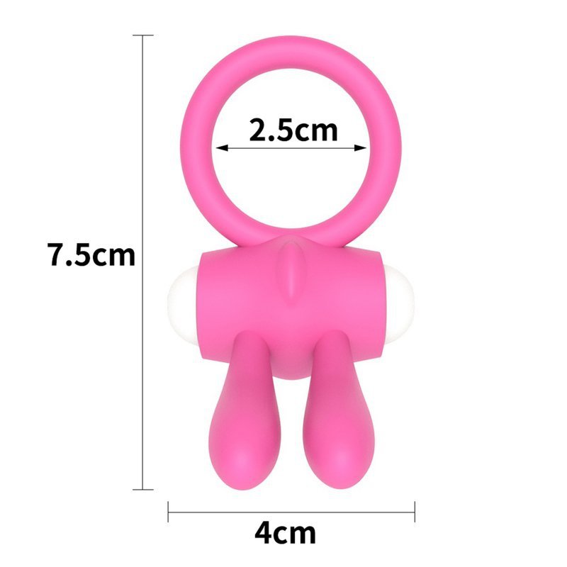 Pierścień na penisa wibracje Power Clit Silicone Cockring Pink