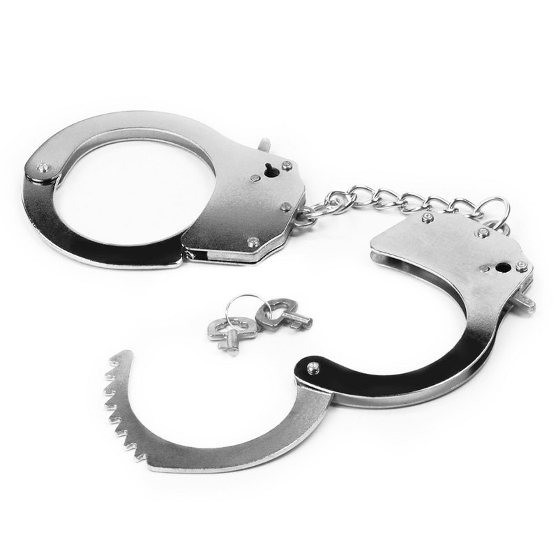 Kajdanki z futerkiem Fetish Pleasure Metal Handcuffs