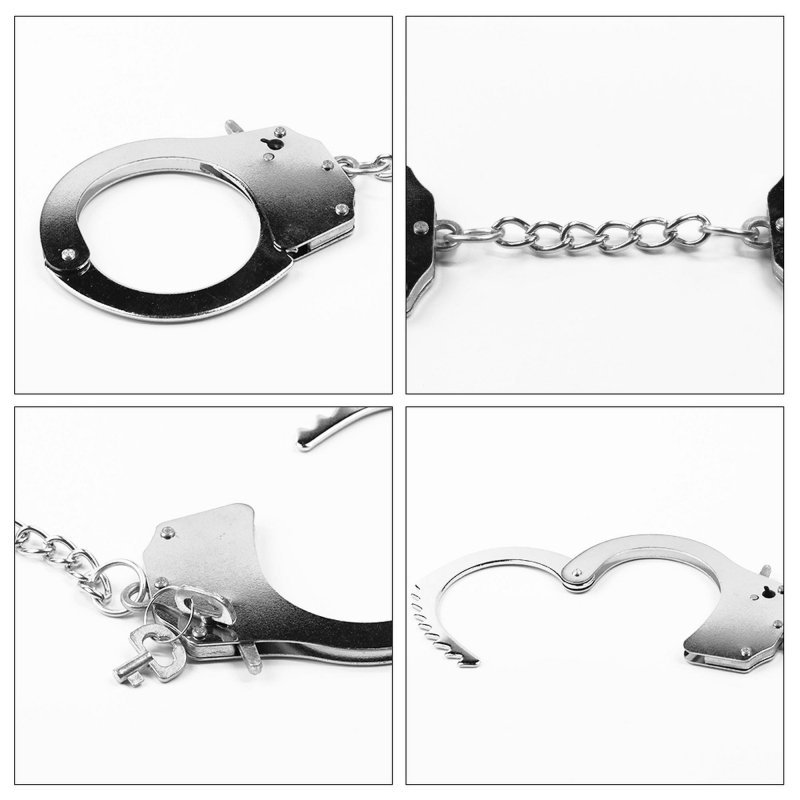 Kajdanki z futerkiem Fetish Pleasure Metal Handcuffs