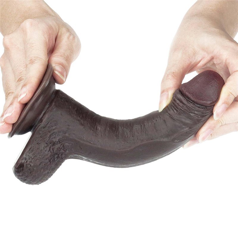 Afrykański penis dildo z przyssawką Lovetoy z ruchomą skórą 17,8 cm