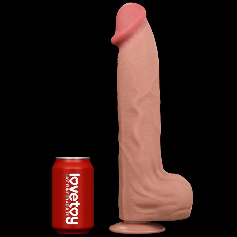 Dildo King size z ruchomą skórą Dual Layer Dong 35cm