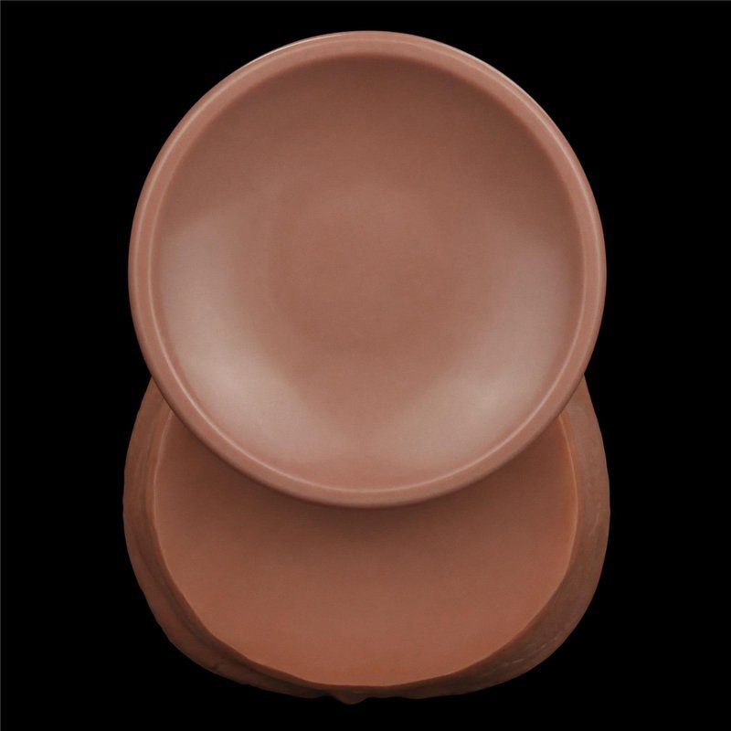 Dildo King size z ruchomą skórą Dual Layer Dong Brown 35cm