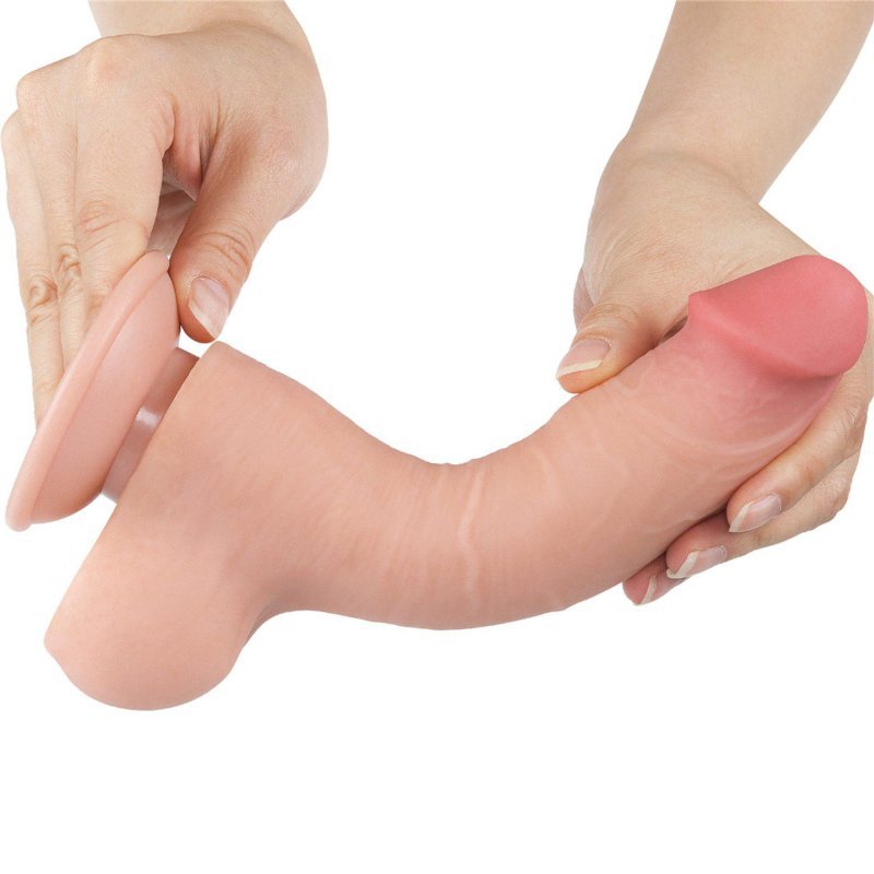 Dildo ruchoma skóra Sliding Skin Dual Layer Dong Flesh 20cm
