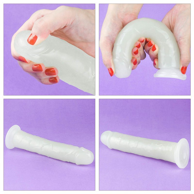 Świecący w ciemności dildo penis niebieski Lovetoy 20 cm