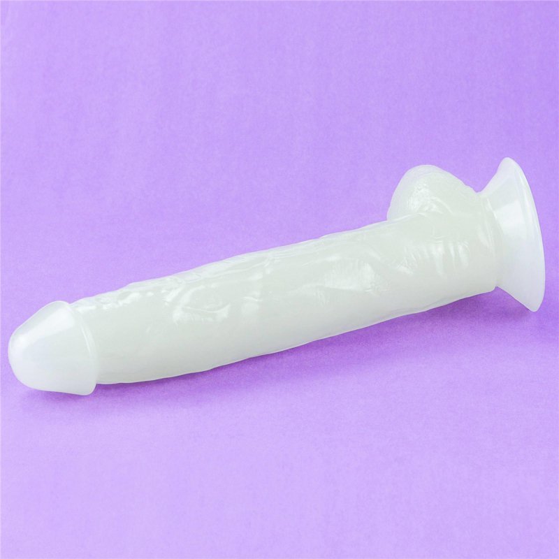 Świecący w ciemności dildo penis niebieski Lovetoy 25,5 cm