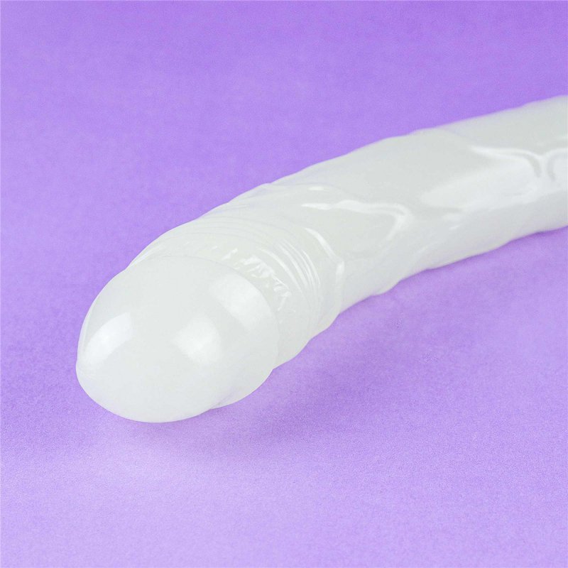 Dwustronne podwójne dildo świecące w ciemności 37 cm