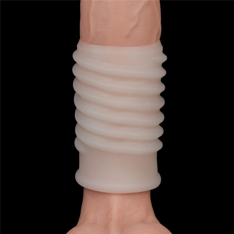 Wibrujący kołnierz na penisa Vibrating Spiral Knights Ring (White)