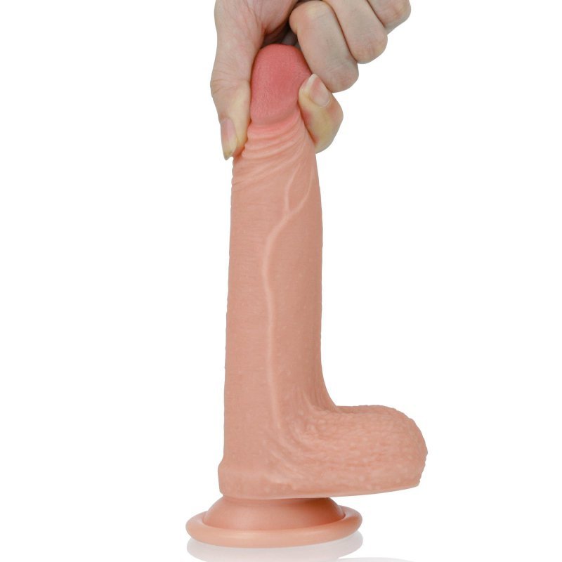 Dwuwarstwowe realistyczne dildo na przyssawce 17,5 cm