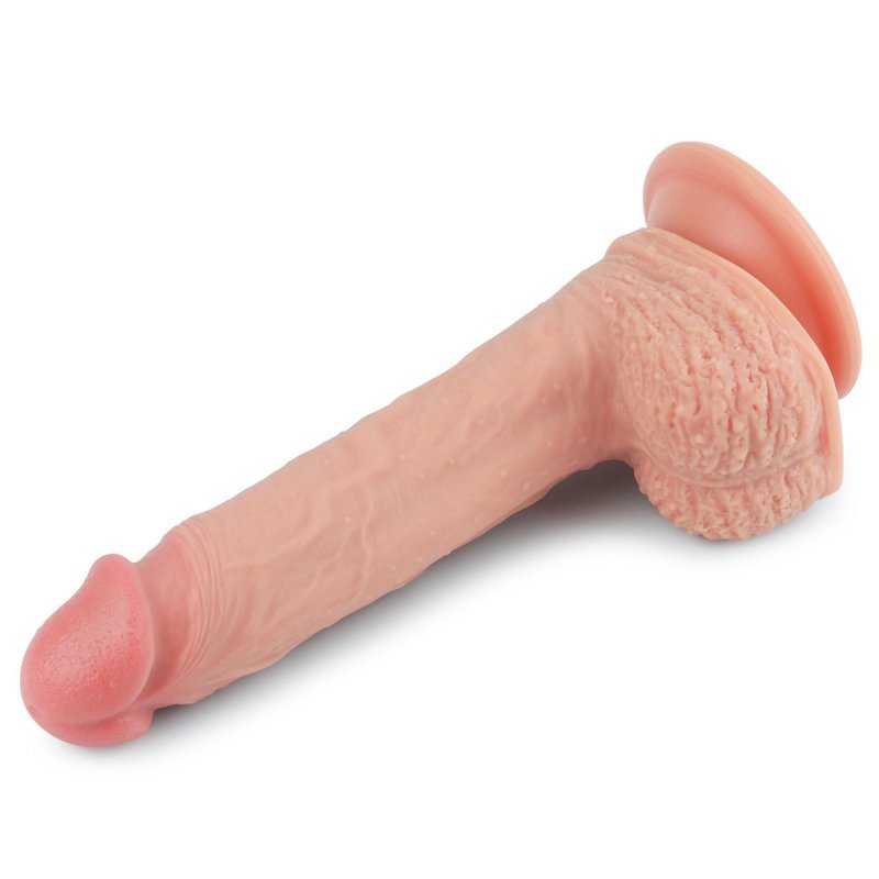 Dwuwarstwowe realistyczne dildo na przyssawce 21,5 cm