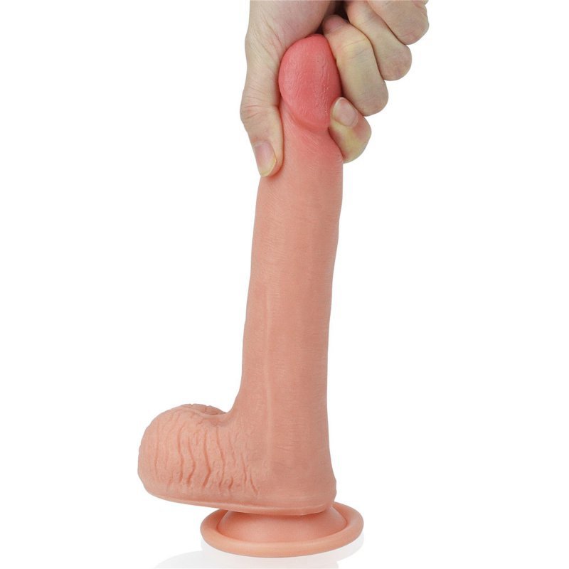 Mega naturalny penis dildo Lovetoy podwójny silikon 20 cm