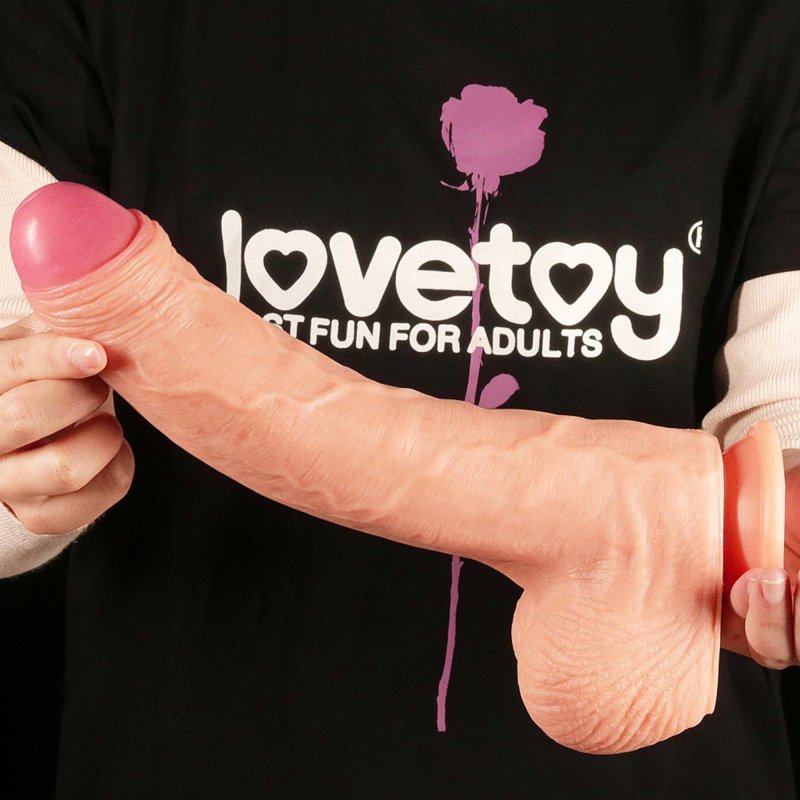 Ekskluzywny penis dildo Lovetoy podwójny silikon 28 cm