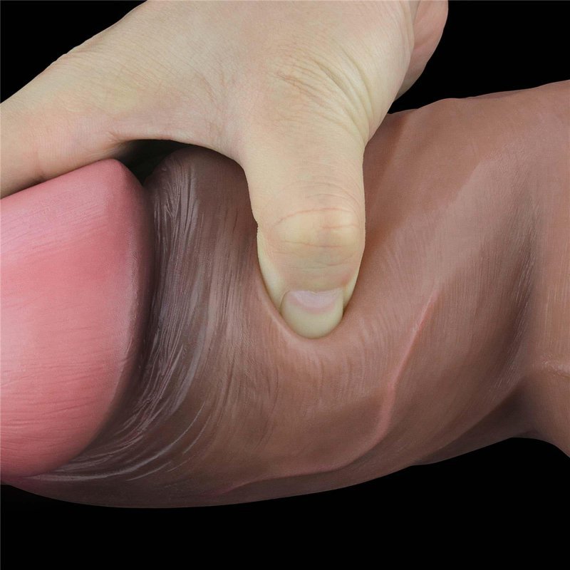 Dwuwarstwowe realistyczne dildo na przyssawce 18 cm