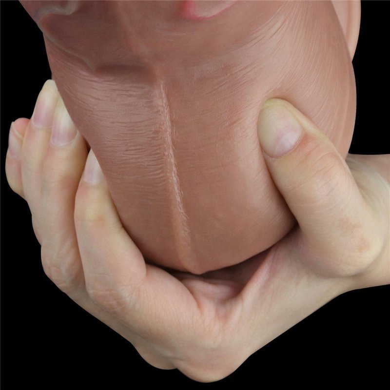 Dwuwarstwowe realistyczne dildo na przyssawce 18 cm