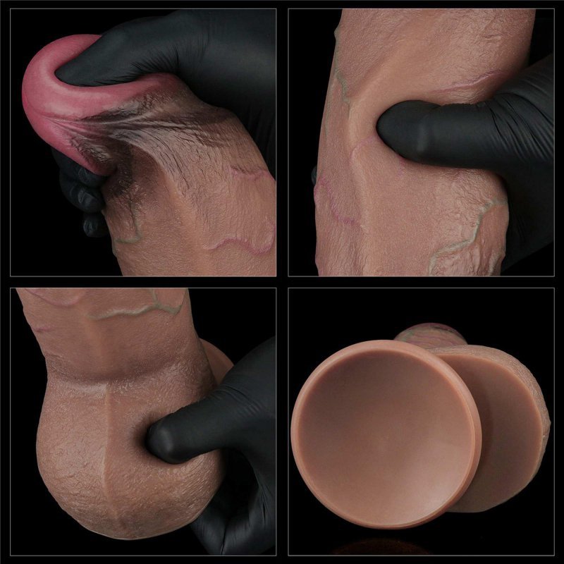 9.5&quot;&quot;&quot;&quot; Dual Layered silicone cock  XXL