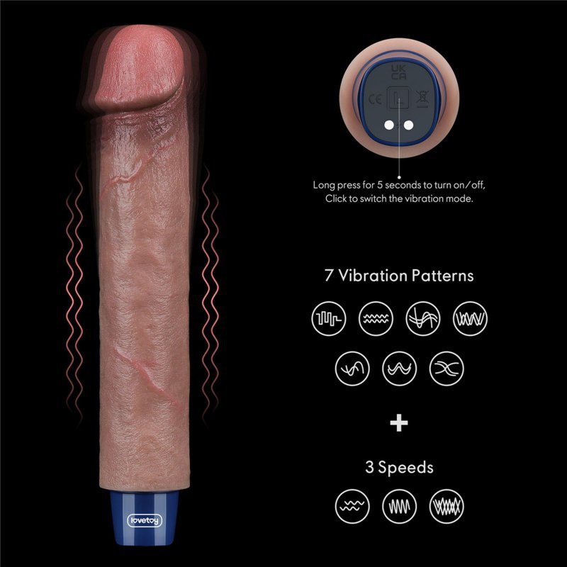 Realistyczne wibrujące dildo jak prawdziwy penis 23 cm