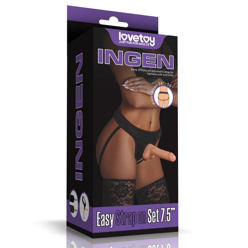 Realistyczne dildo z uprzężą strap-on 19 cm