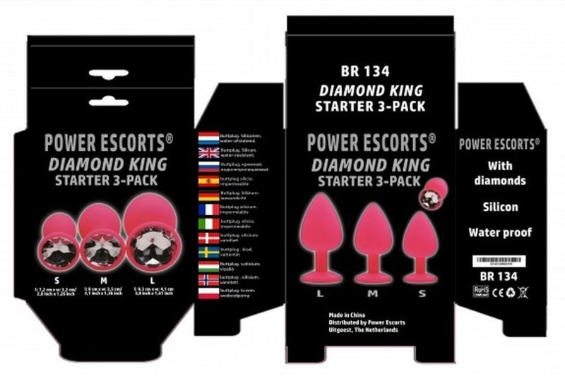 Diamond King Starter 3-Pack, Pink/Light Blue Stone