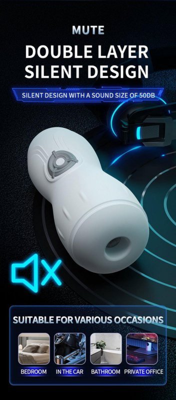 Masturbator z funkcją dźwięku Power Escorts BR311 Carl 