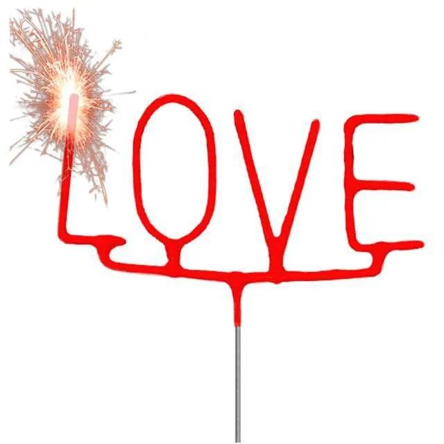 New years sparklers love star - 1pc