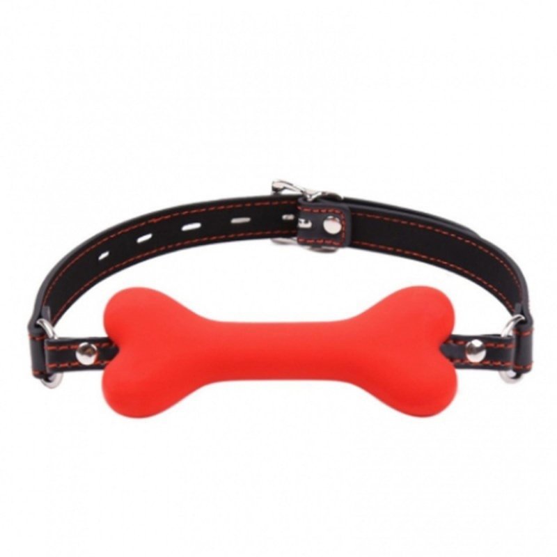 Knebel BDSM psia kość Bone gag red