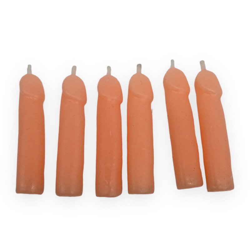 Świeczki party penis candles 6pcs pack flesh