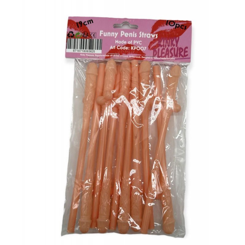 Kinky Pleasure - penis drinking straws 10 pcs