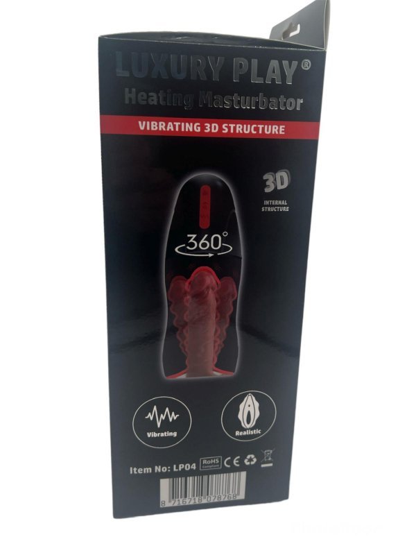 Luxury play big rechargeable masturbator – heating – 2 motors – black