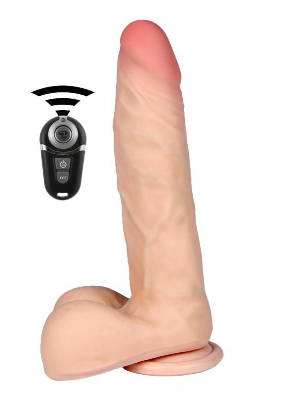 Realistyczne dildo wibrujące cyber skóra z pilotem 20 cm