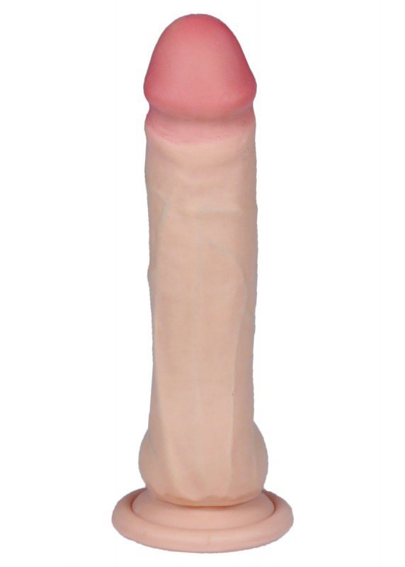 Miękki realistyczny penis dildo na przyssawce wibrator rotacje obroty 17cm