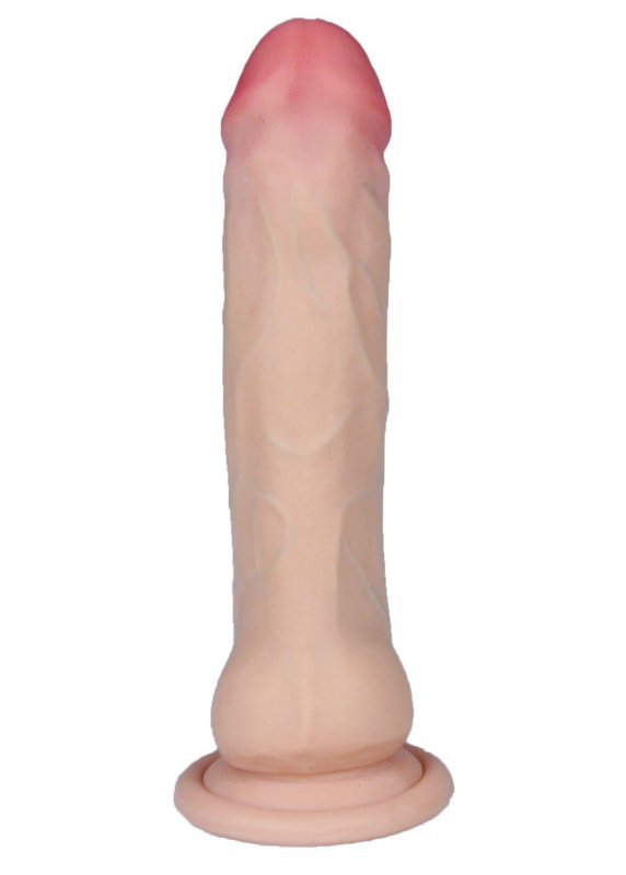 Miękki realistyczny penis dildo na przyssawce wibrator rotacje obroty 17cm
