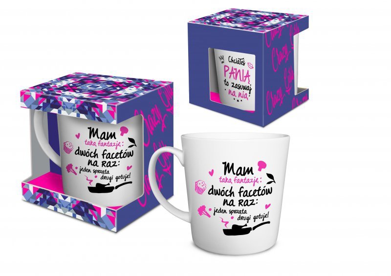 Crazy Girl Kubek NBC matowy 480ml. - Mam fantazję,dwóch na raz...