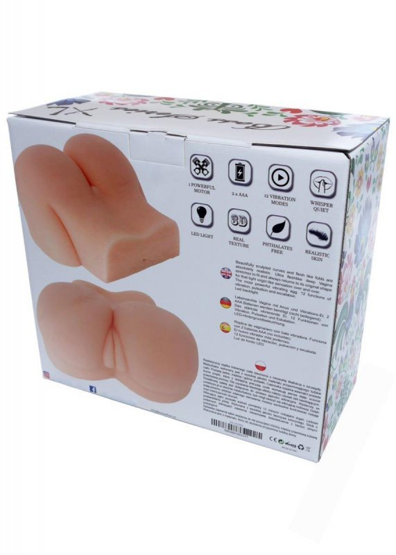 Dupcia z wibracją dwie dziurki XL 3.8kg - jakość II (defekt)