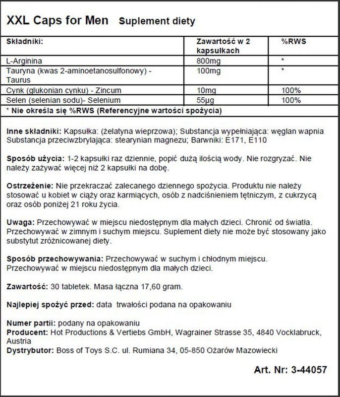 XXL Kapsułki dla mężczyzn