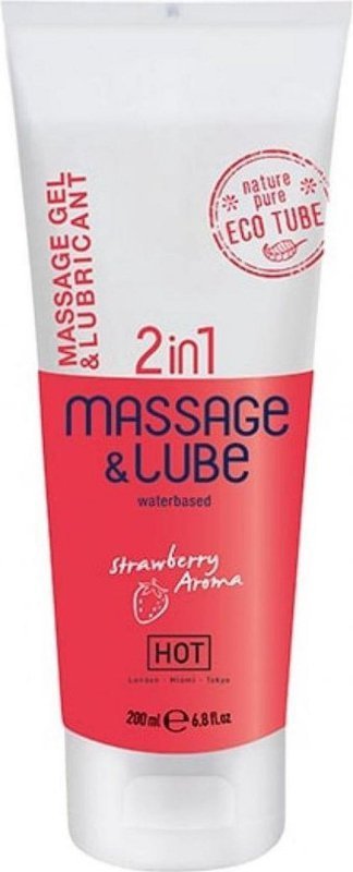 Nawilżający żel do masażu lubrykant truskawka 200 ml