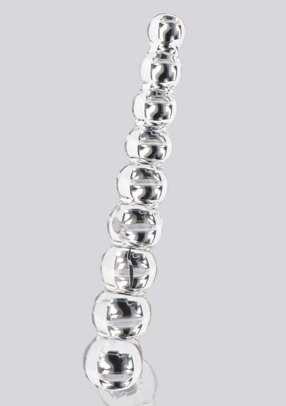 Szklane stożkowe dildo kulki grzybiety 22 cm