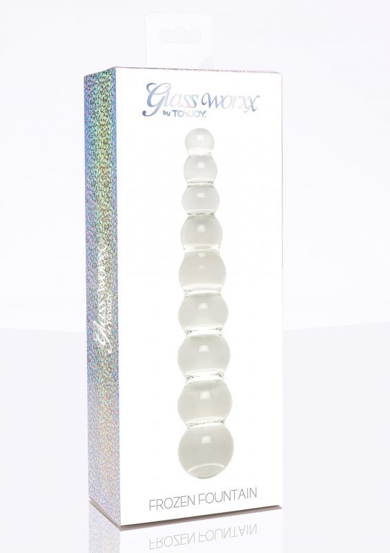 Szklane stożkowe dildo kulki grzybiety 22 cm